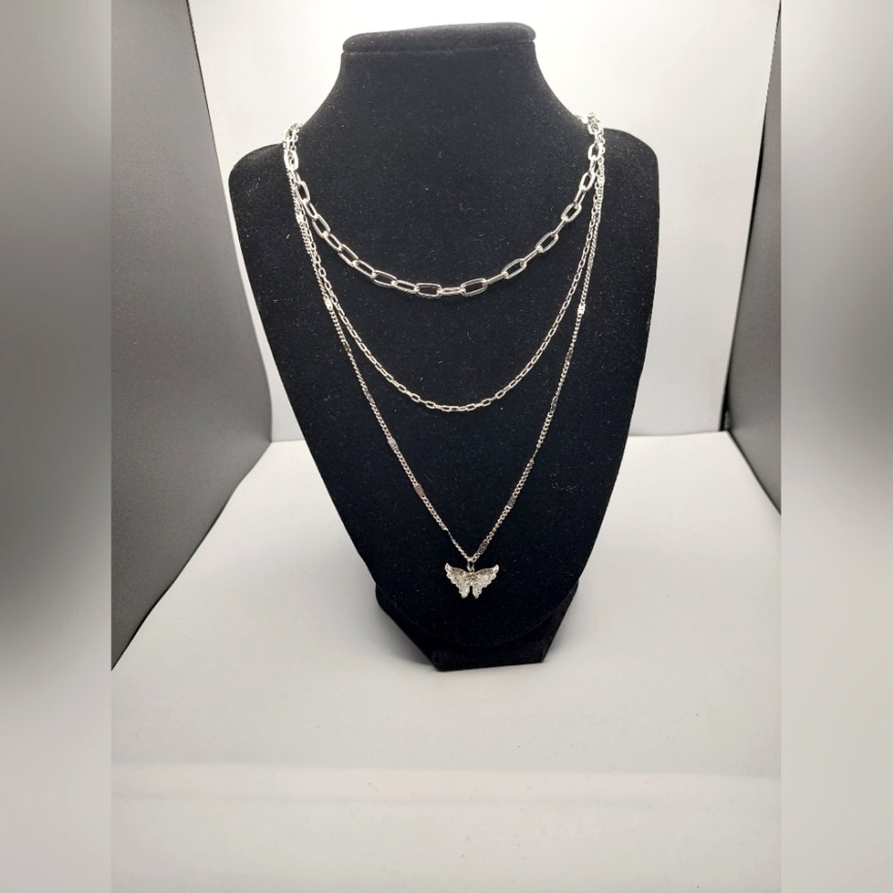 Bountiful Butterflies White Necklace